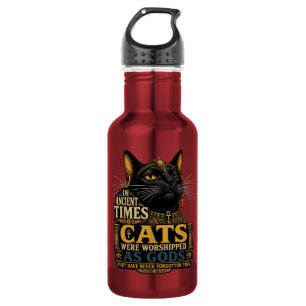 Ancient Black Cat Attitude Stainless Steel Water Bottle