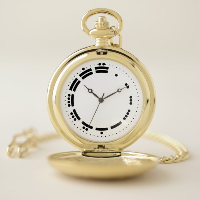 Ancient Black White Mayan Numerals Vector Art Pocket Watch (Inside)