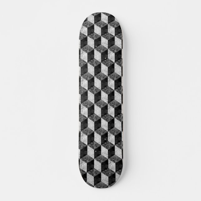 Ancient Block Pattern 01 - Retro Skateboard Deck (Front)