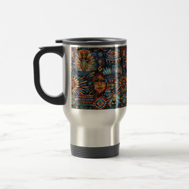 Ancient Blue "Pre-Columbian Tapestry" 444ml Mug (Left)