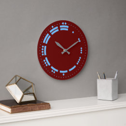 Ancient Blue Red Mayan Numerals Vector Art Large Clock