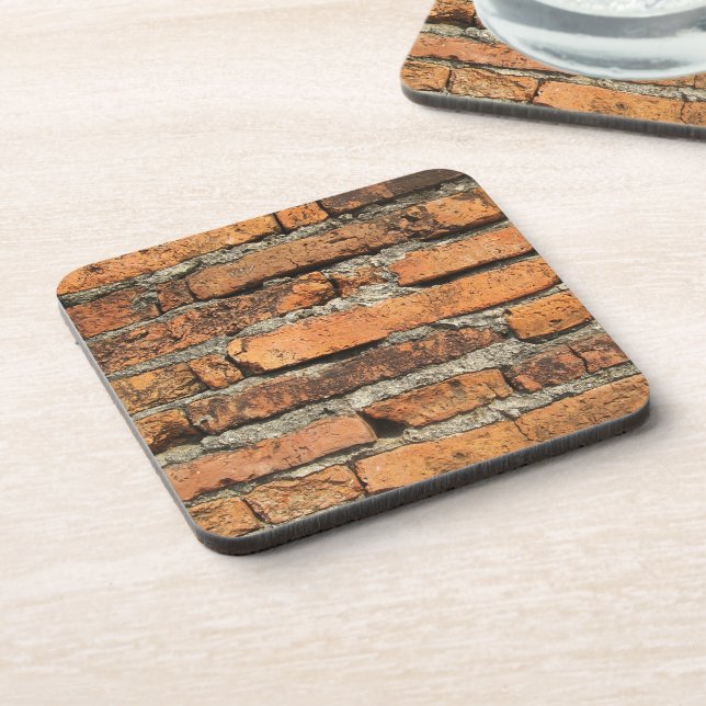 Ancient Brick Wall Beverage Coaster (Left Side)