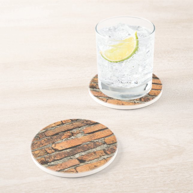 Ancient Brick Wall Drink Coaster (Side)