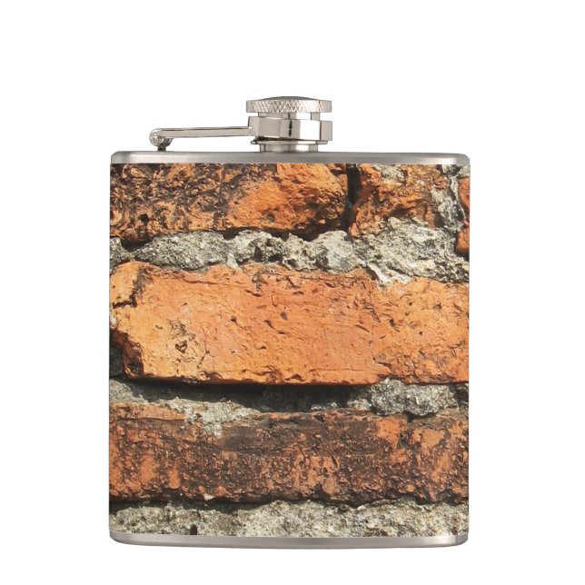 Ancient Brick Wall Hip Flask (Front)