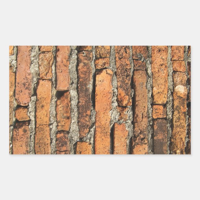 Ancient Brick Wall Rectangular Sticker (Front)