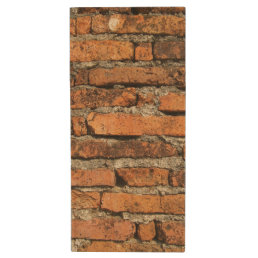 Ancient Brick Wall Wood Flash Drive