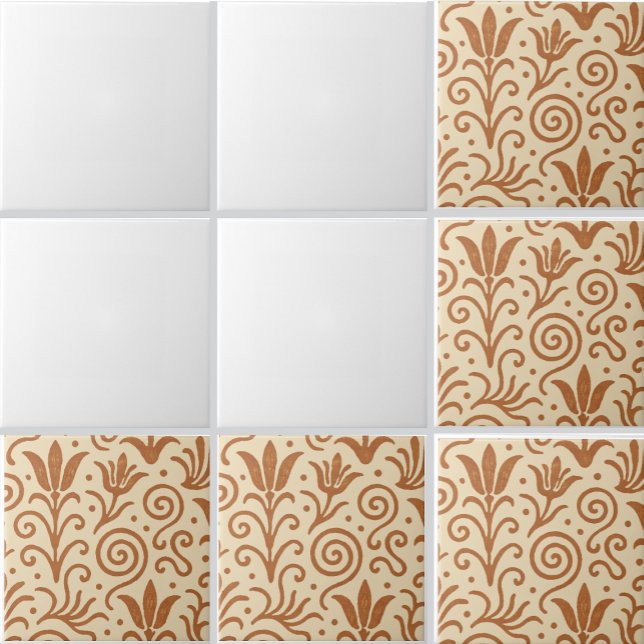 Ancient  Bronze Age Aegean Minoan Inspired Pattern Ceramic Tile (Creator Uploaded)