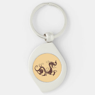 Ancient brown mystical dragon keychain