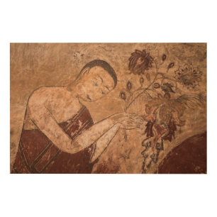Ancient Buddhist Painting Wood Wall Decor