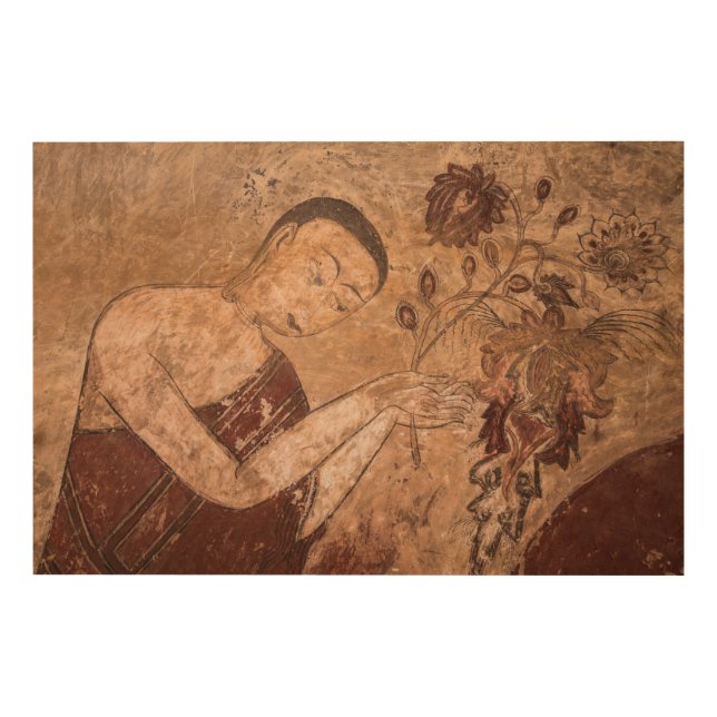Ancient Buddhist Painting Wood Wall Decor (Front)