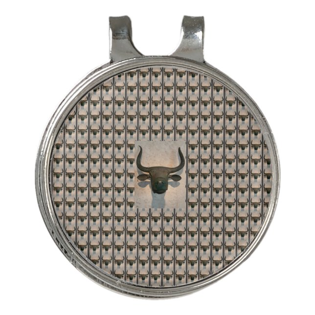 Ancient Bull Golf Hat Clip (Front)