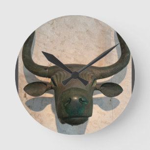 Ancient Bull Round Clock