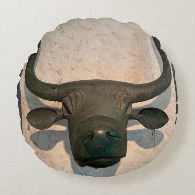 Ancient Bull Round Pillow (Front)
