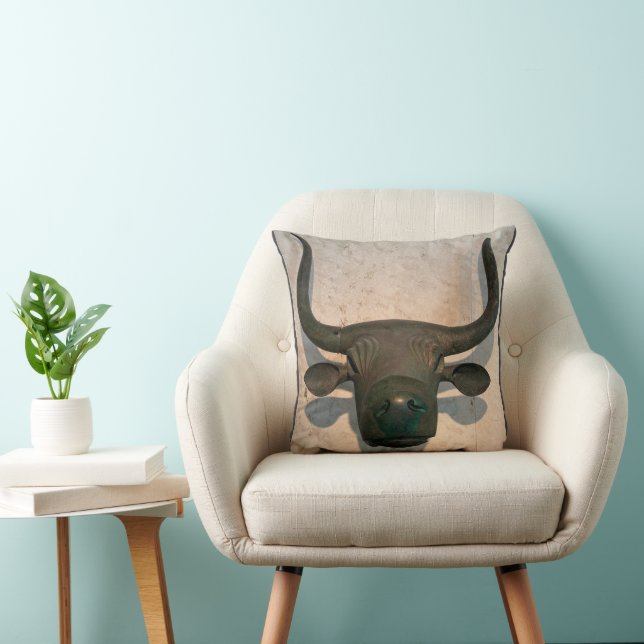 Ancient Bull Throw Pillow (Chair)
