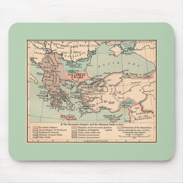 Ancient Byzantine Empire Map Mouse Pad (Front)