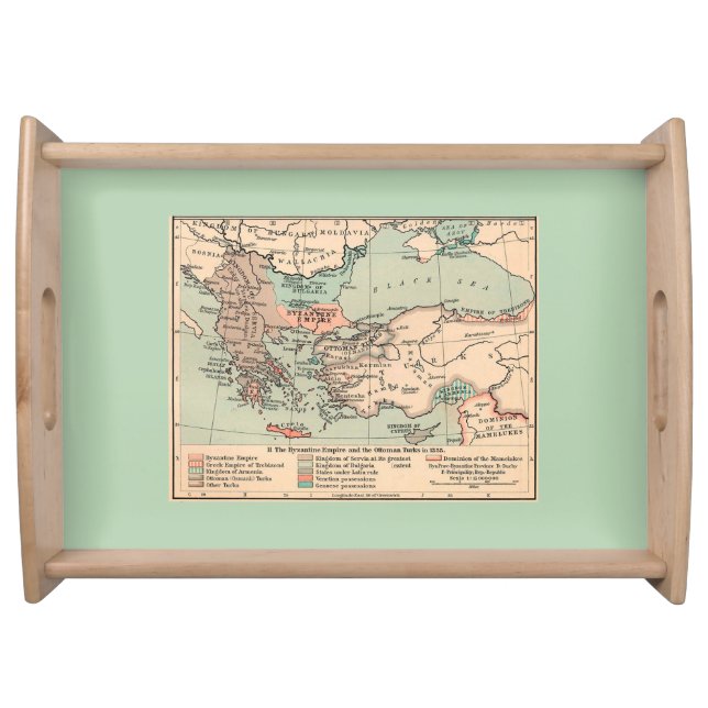 Ancient Byzantine Empire Map Serving Tray (Front)