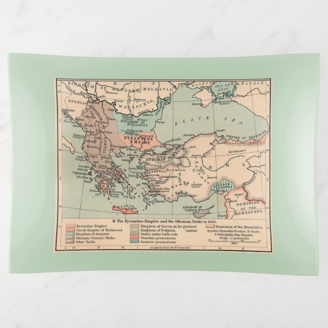 Ancient Byzantine Empire Map   Trinket Tray (Front)