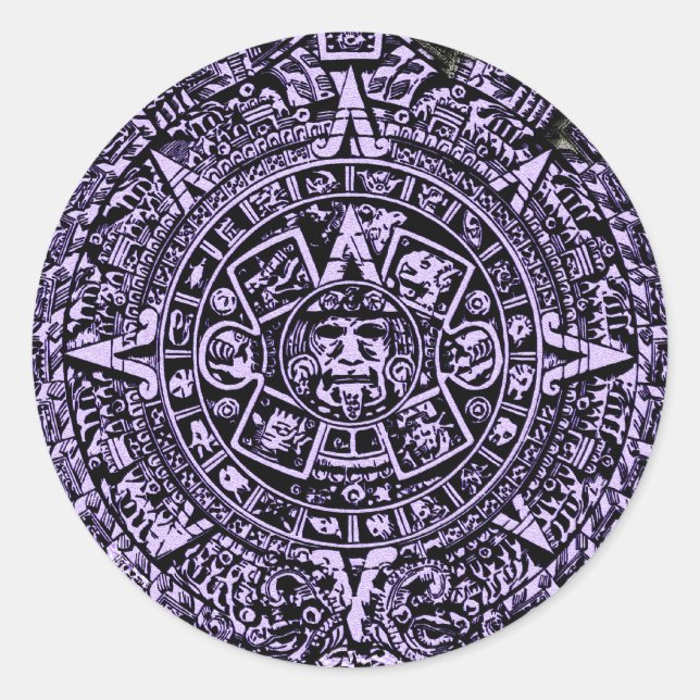Ancient calendar classic round sticker (Front)