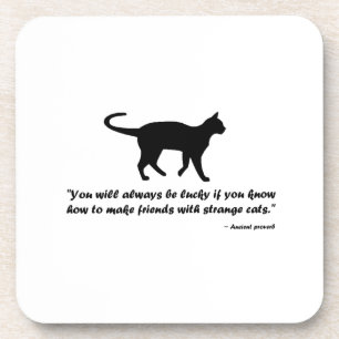 Ancient Cat Proverb Beverage Coaster