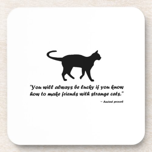 Ancient Cat Proverb Beverage Coaster