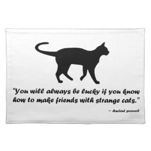 Ancient Cat Proverb Cloth Placemat