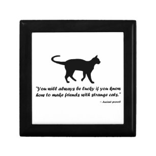 Ancient Cat Proverb Jewelry Box