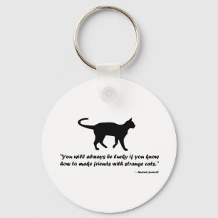 Ancient Cat Proverb Keychain