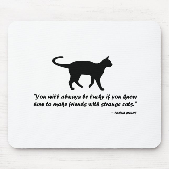 Ancient Cat Proverb Mouse Pad (Front)