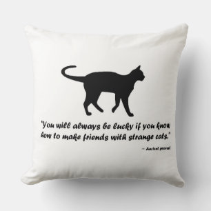 Ancient Cat Proverb Throw Pillow