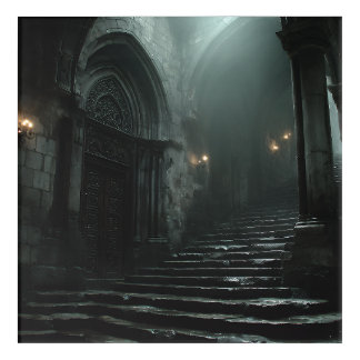 Ancient Cathedral Stairway Mist Light Acrylic Print