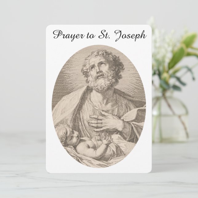 Ancient Catholic Prayer to St. Joseph Flat Card (Standing Front)