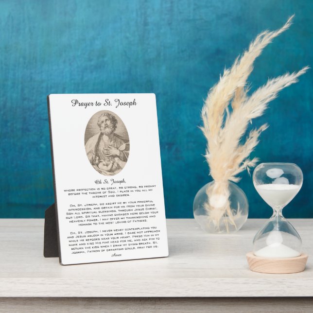 Ancient Catholic Prayer to St. Joseph Plaque (Side)