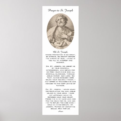 Ancient Catholic Prayer to St Joseph Poster