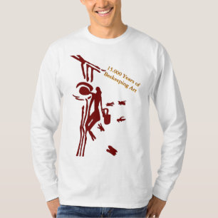 Ancient Cave Beekeeping Drawing Long Sleeve T-Shirt