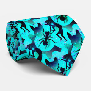 Ancient Cave Symbols in Pop Surrealism Art Neck Tie