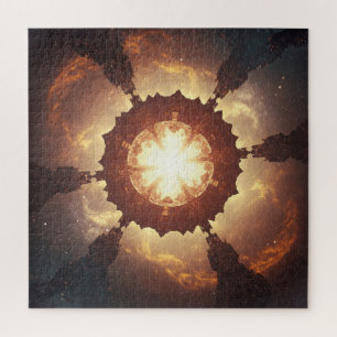 Ancient Celestial Abandoned City in Outer Space Jigsaw Puzzle