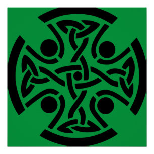 Ancient Celtic Cross Knotwork Fine Art Poster