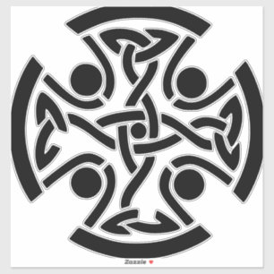 Ancient Celtic Cross Knotwork Fine Art Sticker