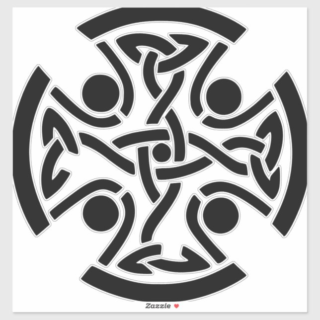 Ancient Celtic Cross Knotwork Fine Art Sticker (Sheet)