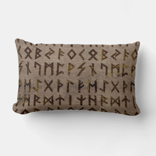 Ancient Celtic Runes  Alphabet pattern Lumbar Pillow