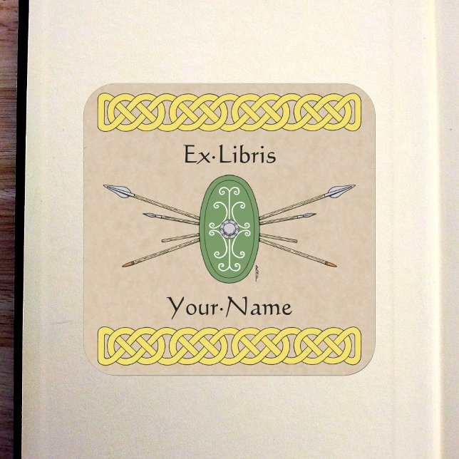 Ancient Celtic Shield and Spears Bookplate (Ancient Celtic Shield and Spears Bookplate)