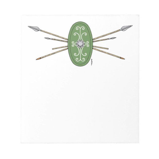 Ancient Celtic Shield and Spears Notepad (Front)
