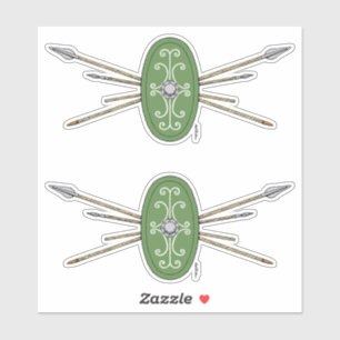 Ancient Celtic Shield and Spears Sticker