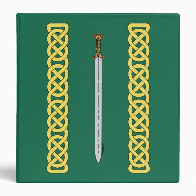 Ancient Celtic Sword and Knotwork 3 Ring Binder (Front)