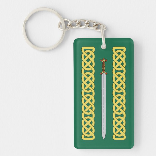 Ancient Celtic Sword and Knotwork Keychain (Front)