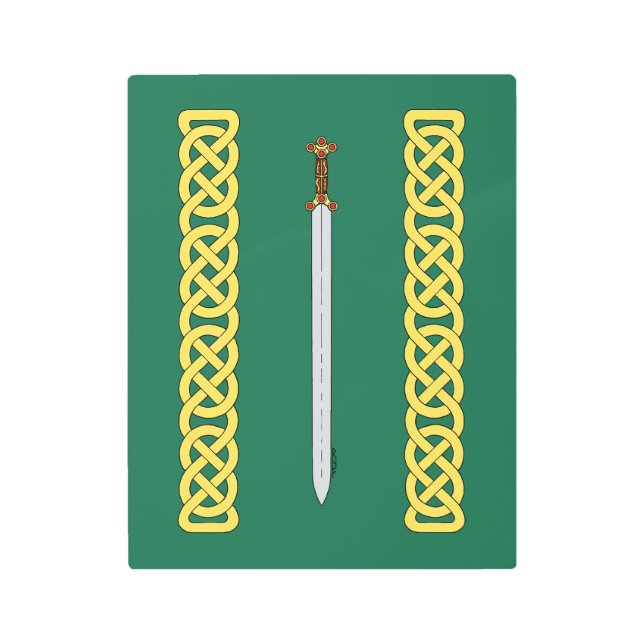 Ancient Celtic Sword and Knotwork Metal Print (Front)