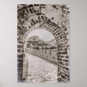 Ancient China The Great Wall Defense Scenery Old Poster