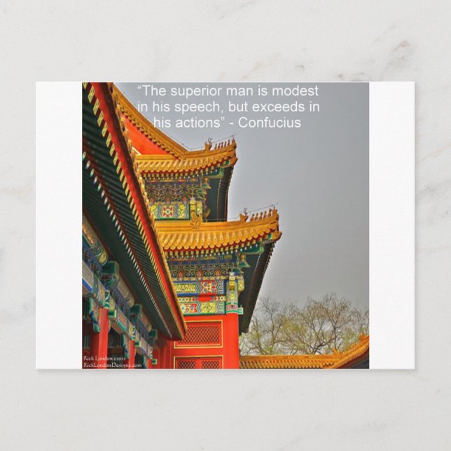 Ancient Chinese Architecture Confucius Quote Gift Postcard (Front)