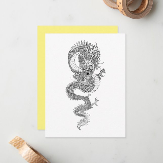 Ancient Chinese dragon  Note Card (Front/Back In Situ)