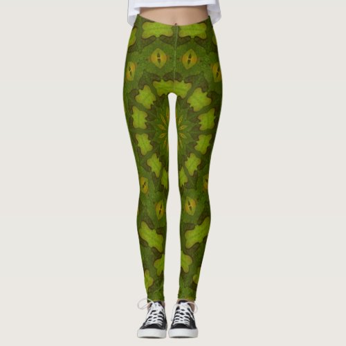 Ancient Chinese Dragon One Thousand Eyes Mandala Leggings